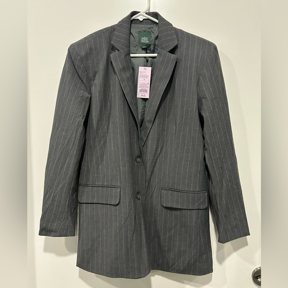 NWT Oversized blazer Wild Fable Gray pinstripe size S
